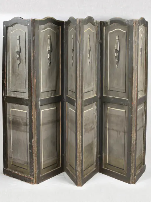 18Th-Century French Folding Screen – Six-Panel Lacquered Design, 68.5" Tall 1