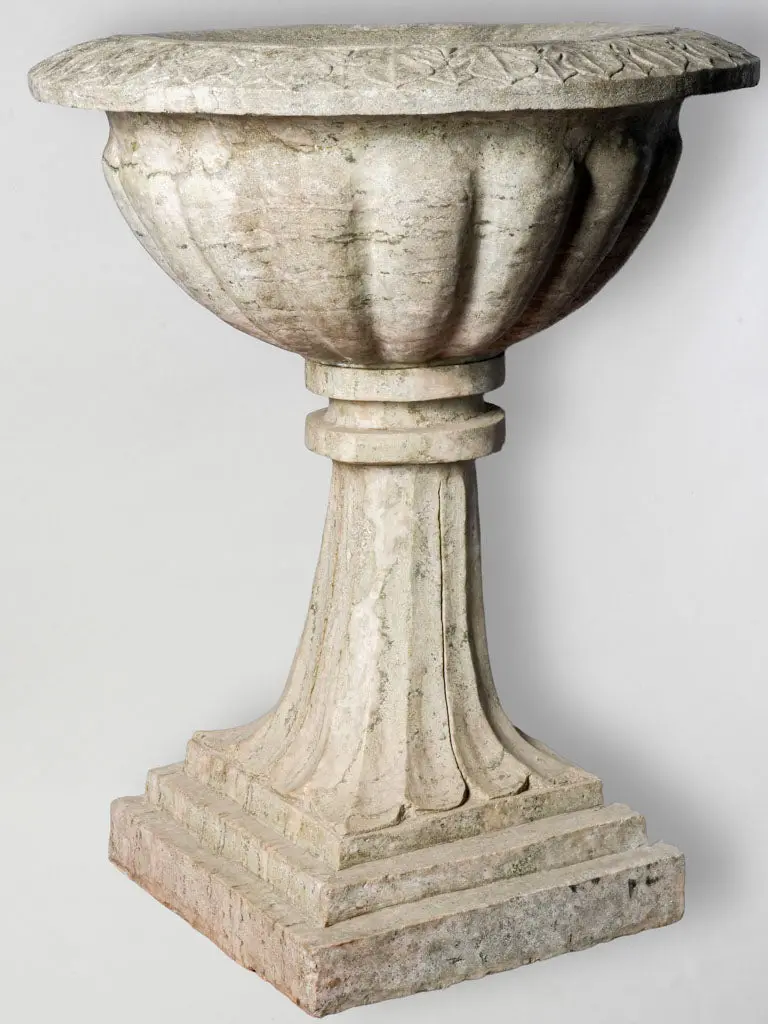 18Th-Century Italian Marble Washbasin – Carved Detail, 34¾" D 1
