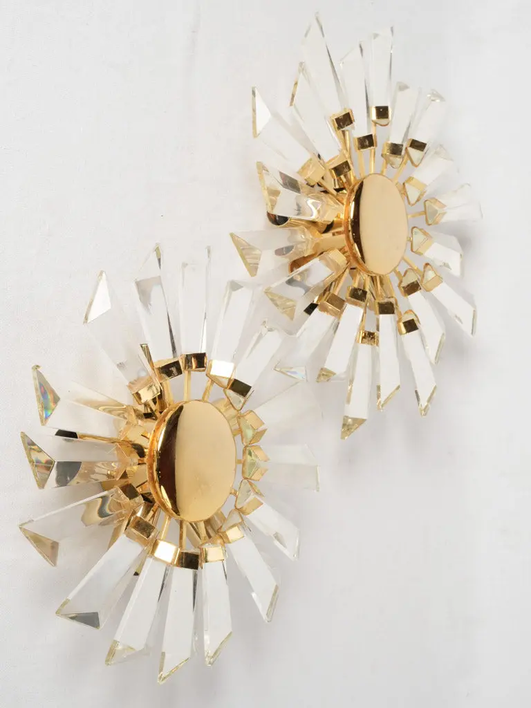 1960S Sunburst Wall Sconces In Gold And Glass – Pair 1