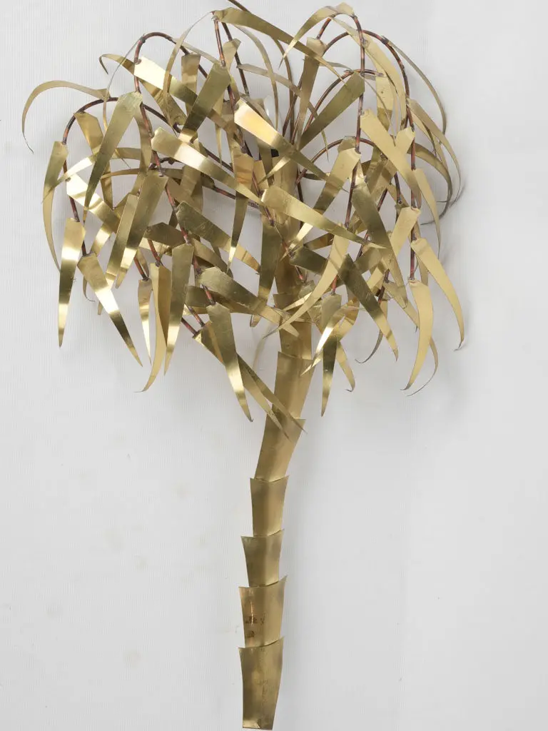 1970S Brass Palm Tree Wall Sconce By Daniel D’Haeseleer – Mid-Century Sculptural Lighting 1