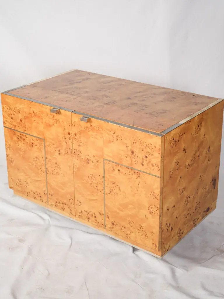 1970S Compact Elm Burl Cabinet – 20¾" × 33¾" 1