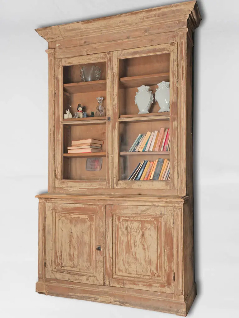 19Th-Century French Vitrine Hutch Bookcase, 101.25" × 55" × 22" 1