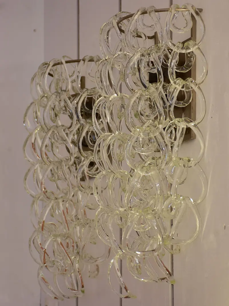 Angelo Mangiarotti Clear-Chain Wall Sconces 1