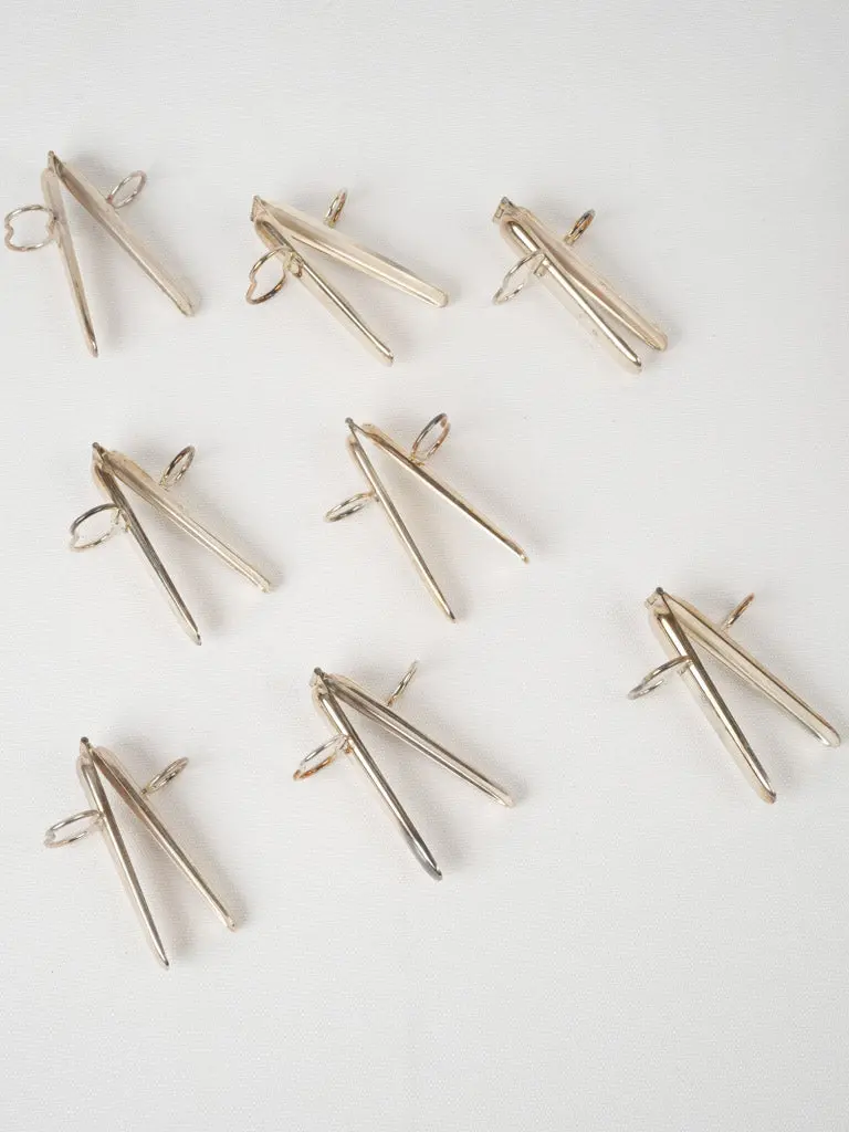 Antique Asparagus Tongs – Set Of 8, Silver-Plated French Dining Utensils 1