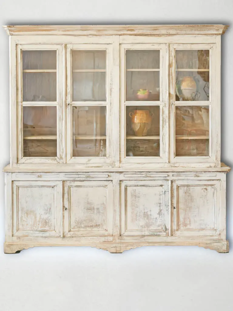 Antique French Two-Part Glass-Front Hutch (Deux Corps Vitrine) 1