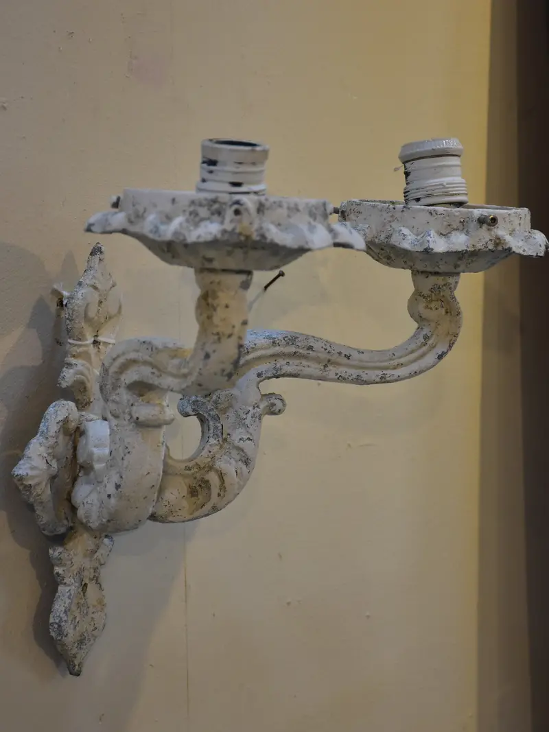 Antique French Wall-Mounted Brass Appliques 1