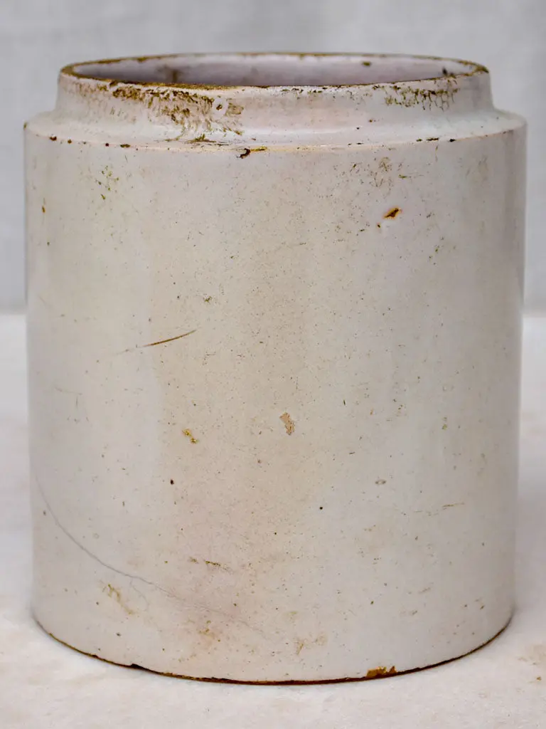 Antique French White Faience Preserving Jar – 5.5 Inches Tall 1
