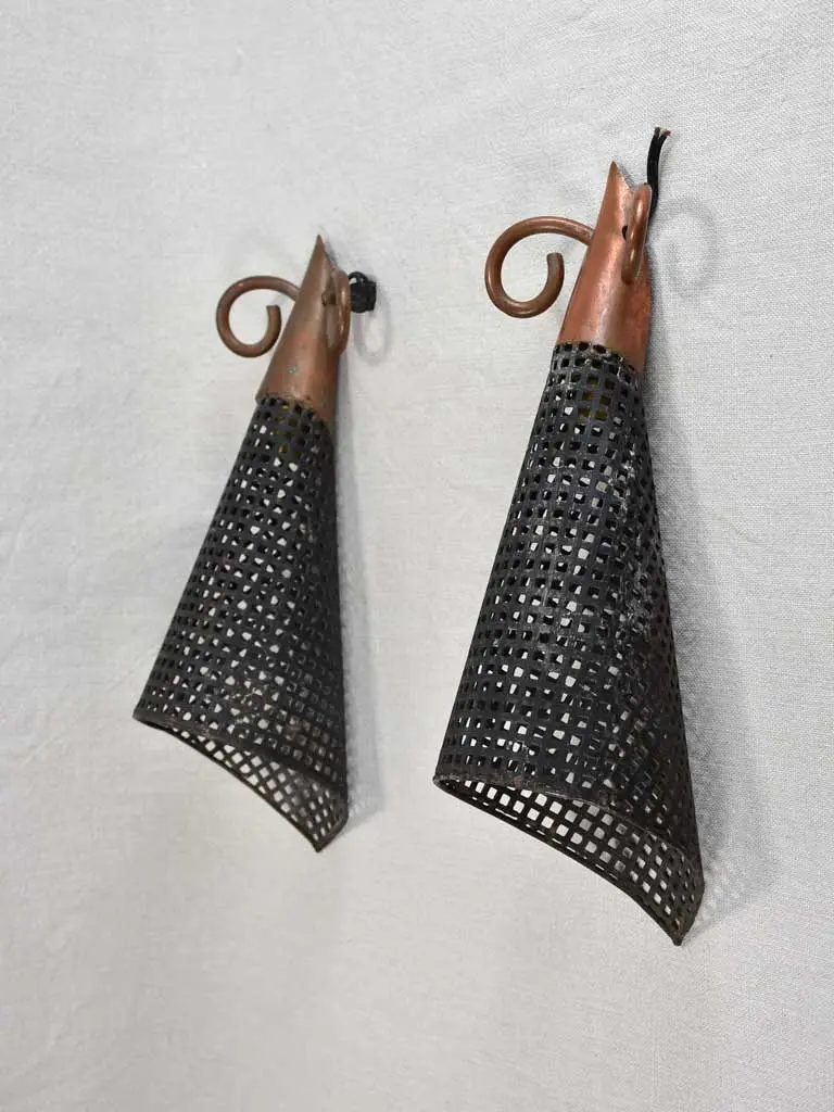 Attributed Jacques Biny Mid-Century Wall Sconces, Pair, 14.5 Inches 1