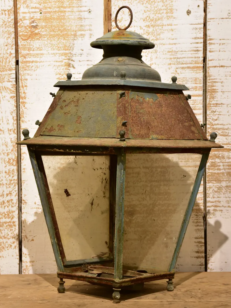 Classic French Lantern – Hand-Forged Iron With Clear Glass Panels 1