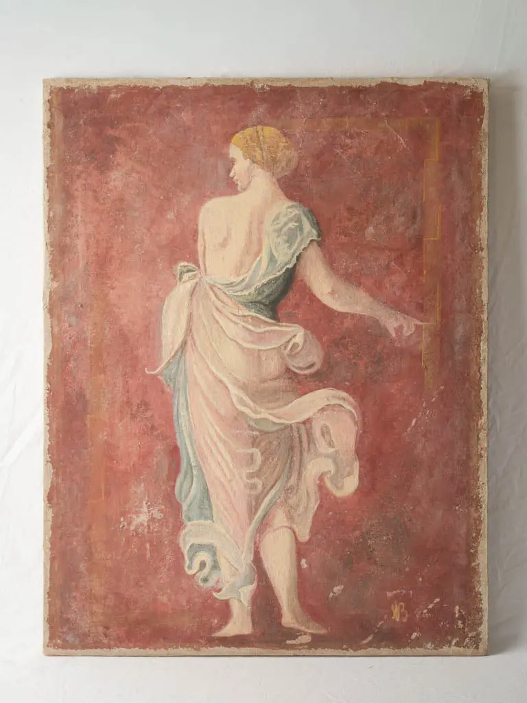 Contemporary Pompeian-Style Decorative Panel – Fresco-Inspired, 43.75 X 33.75 Inches 1