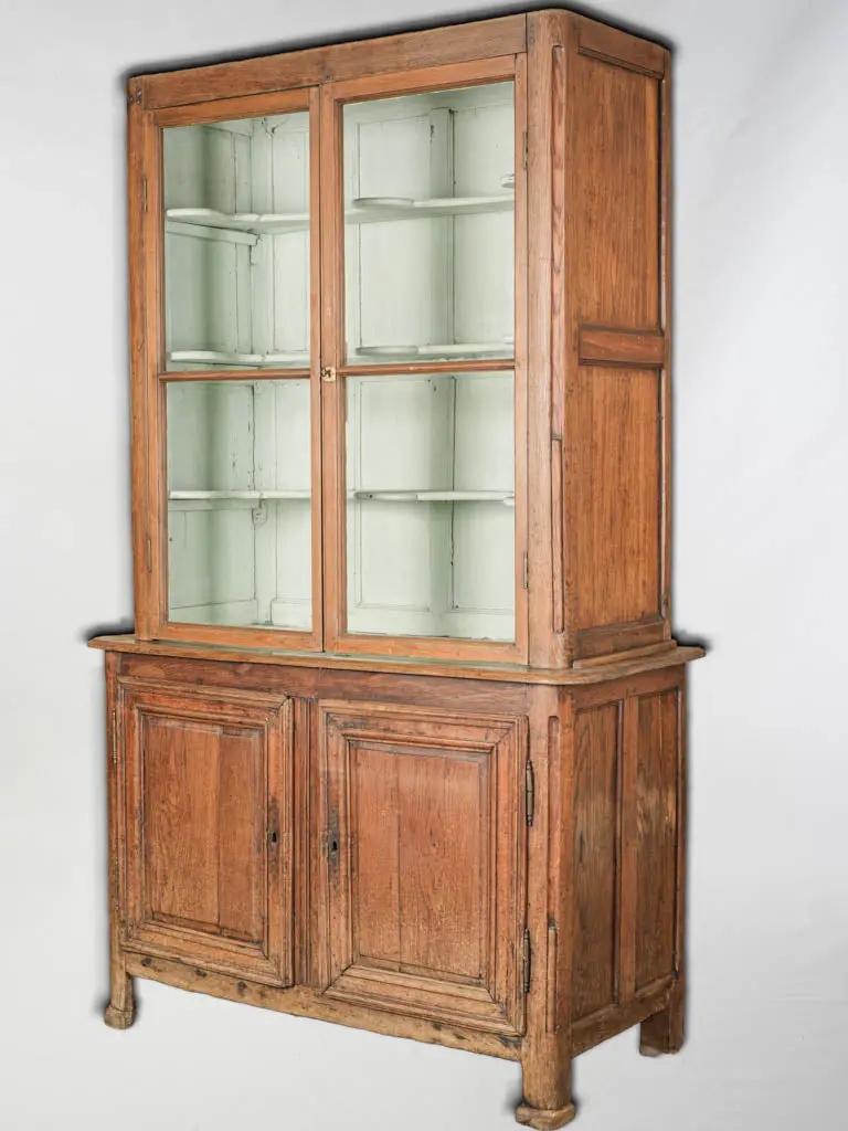 Early 20Th-Century French Oak Milliner’S Vitrine – Two-Part Display Cabinet, 83.5" Tall 1