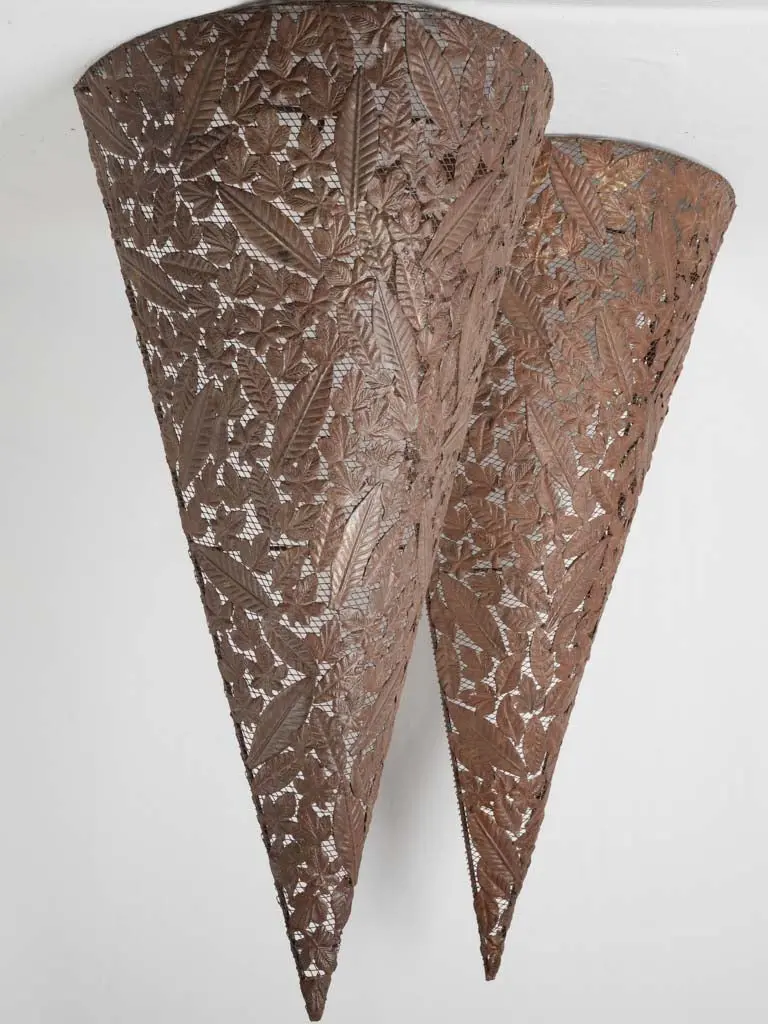 Extra-Large Artisanal Metal Wall Sconces With Organic Detailing, 37 Inches Wide 1