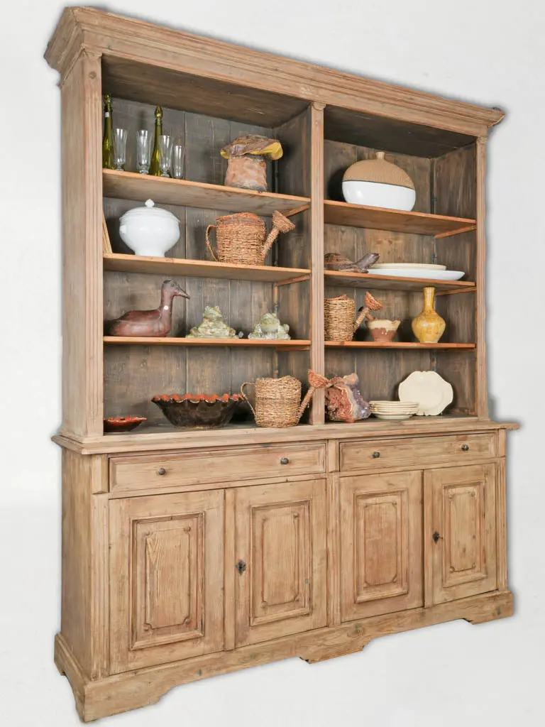 French Country Pine Hutch – Tall Rustic Storage Unit With Traditional Details (95") 1