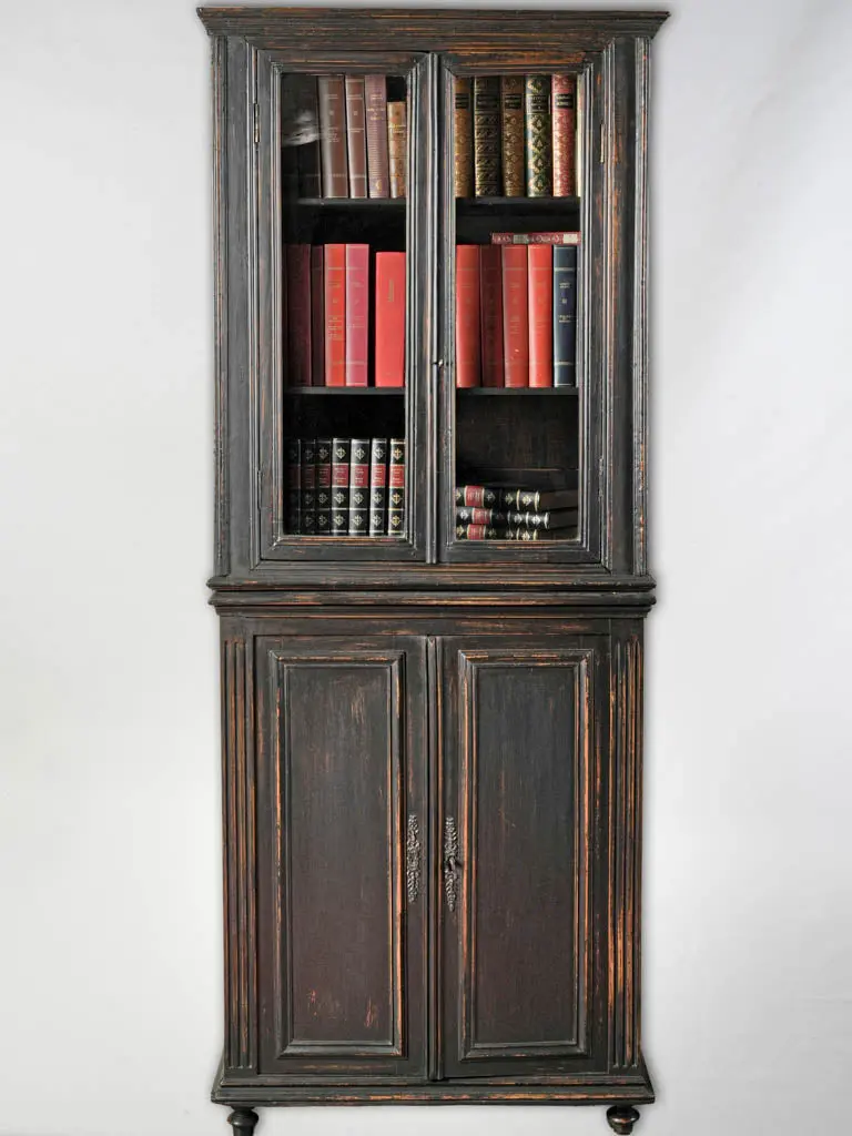 French Hutch Cabinet – Dark-Stained Wood, Two-Tier Display, Late 19Th Century, 72 Inches 1