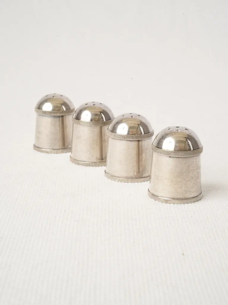 Gallia Silver-Plated Miniature Salt Shakers, Circa 1930S – Set Of Four, 1.25 Inches 1