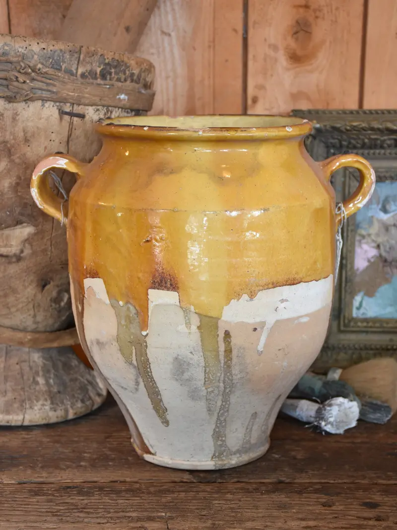 Large 19Th-Century Ochre-Glazed Confit Jar – 14.5 Inches 1