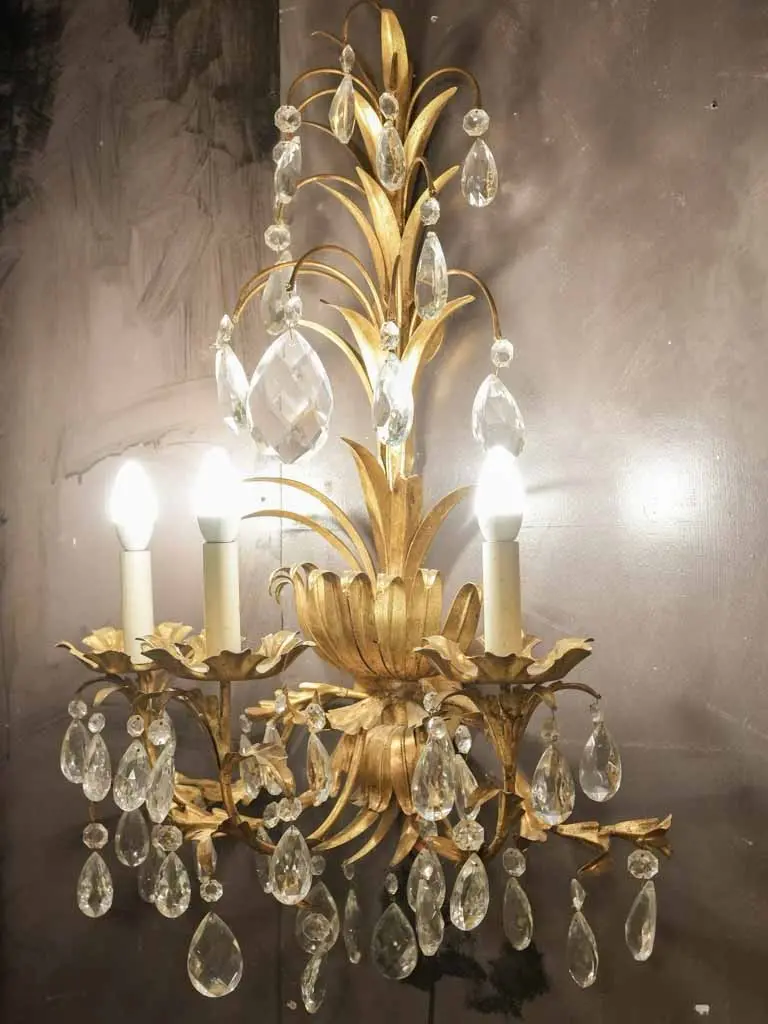 Large Italian Palm Motif Wall Sconce – 32.25 Inches Tall 1