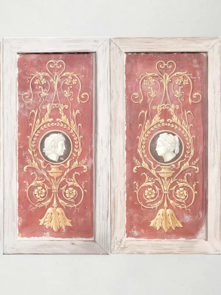 Large Pair Of Roman-Themed Painted Canvas Panels – 63.75 X 32 Inches 1
