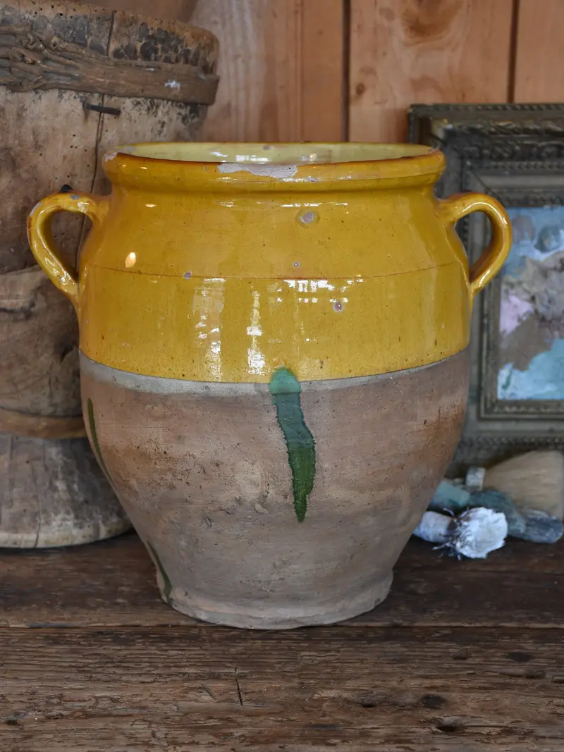 Late 19Th-Century Oversized Ochre-Glazed Confit Vessel 1