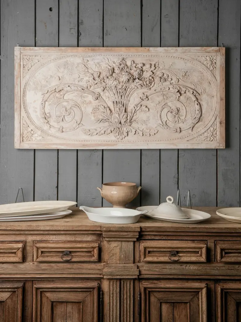 Louis Xvi–Style Ornamental Wall Panel – Large Salvaged Architrave, 56 Inches 1