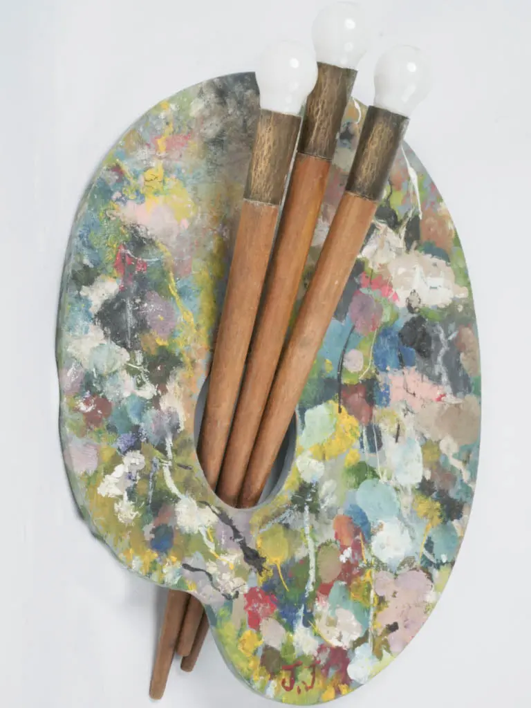 Mid-Century French Art Palette–Inspired Sconce, Three-Light, Colorful, 22" 1