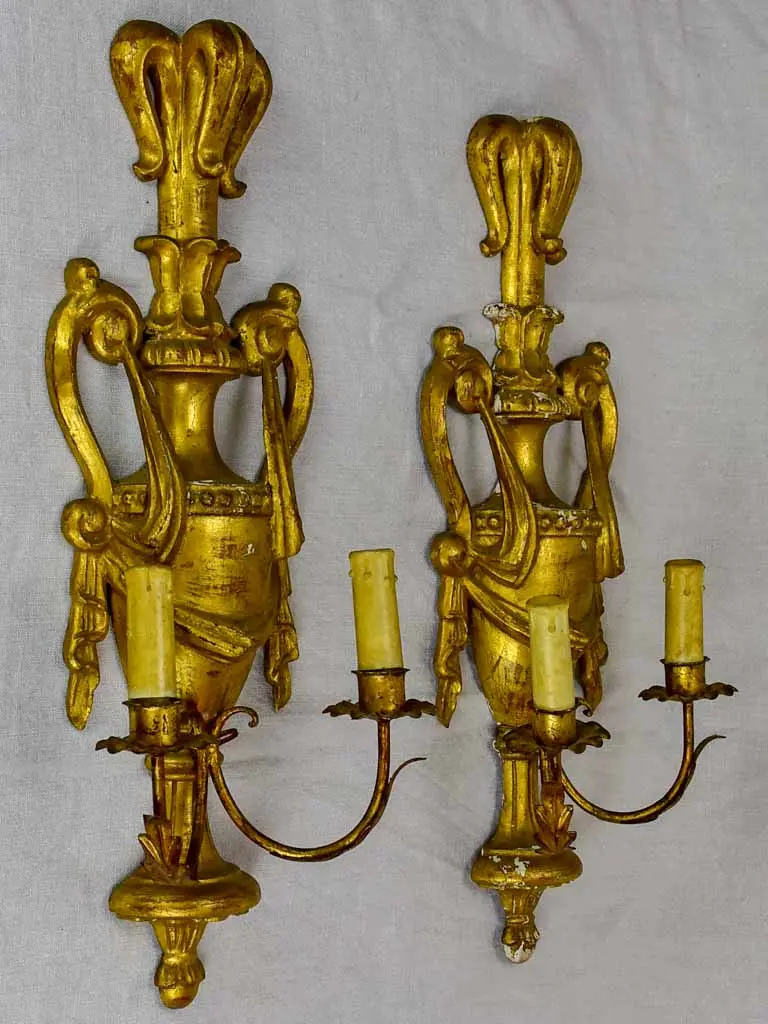 Neoclassical Gilded Wall Sconces – French, 19Th Century (Pair) 1