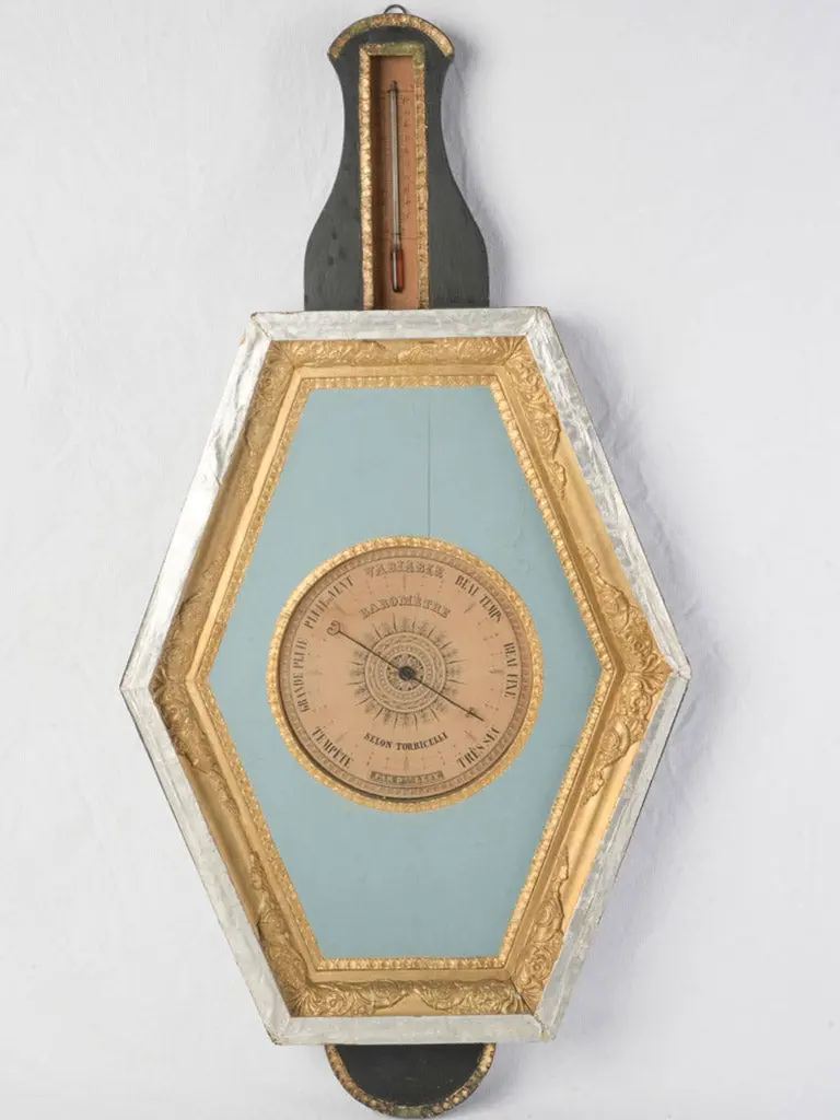 Ornate 19Th-Century French Barometer With Decorative Brass And Wood Housing 1