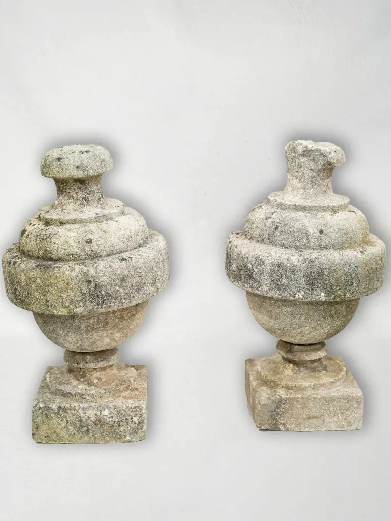 Pair Of 19Th-Century French Stone Architectural Finials, 18.5 Inches Each 1