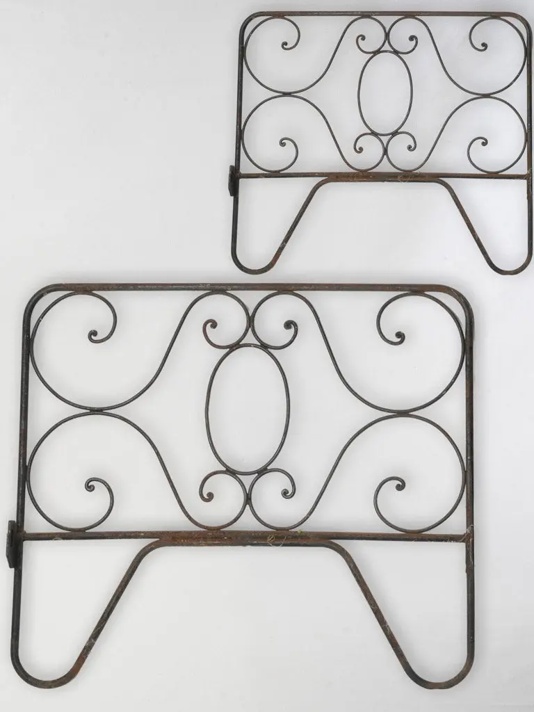 Pair Of Early 20Th-Century French Iron Bed Headboards – Rustic Workshop Style 1