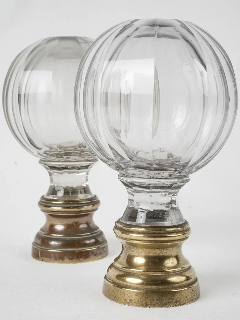 Pair Of French Crystal Newel Caps – 'Boule D'Escalier' Style, Circa 1850 1