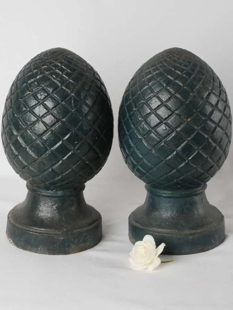 Pair Of Pinecone-Shaped Antique French Cast Iron Finials – 17 Inches 1