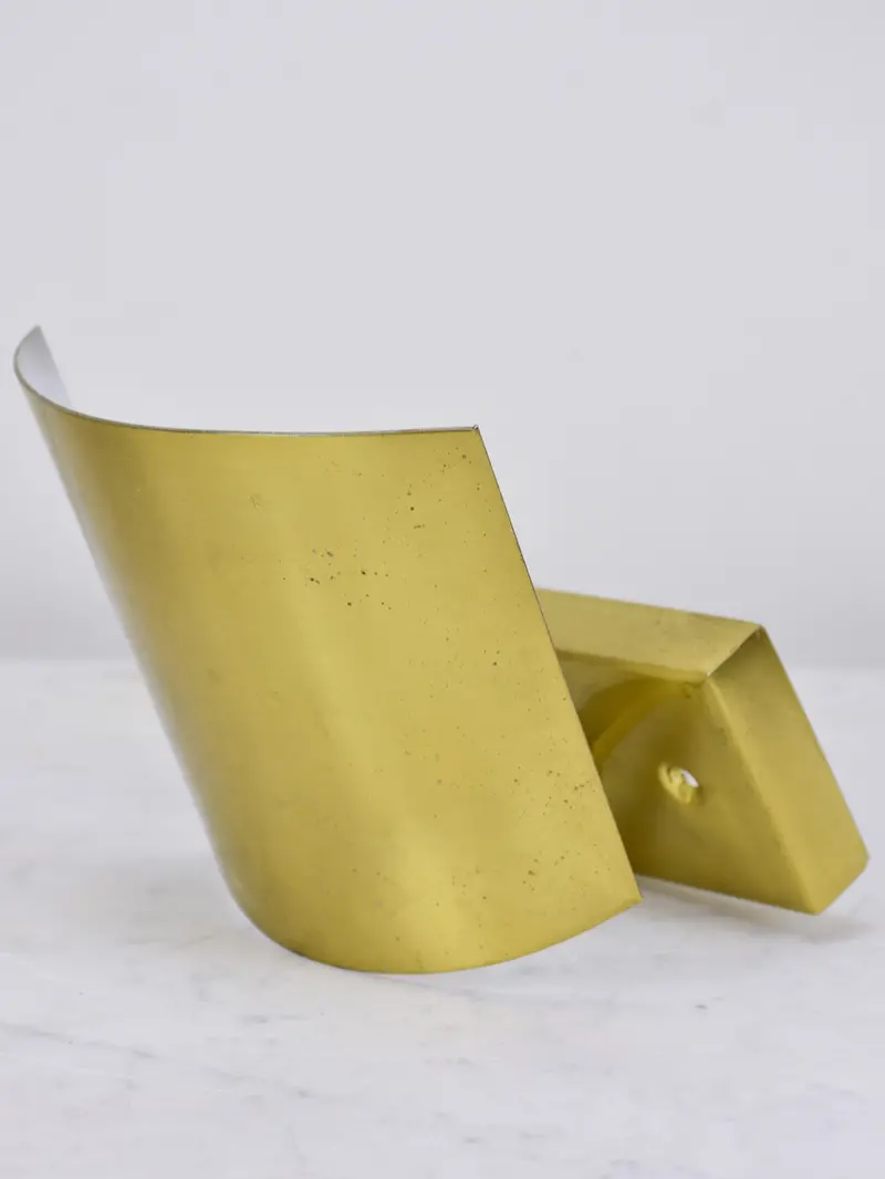 Pair Of Small Gold-Finished Wall Sconces – Vintage French Lighting Fixtures 1