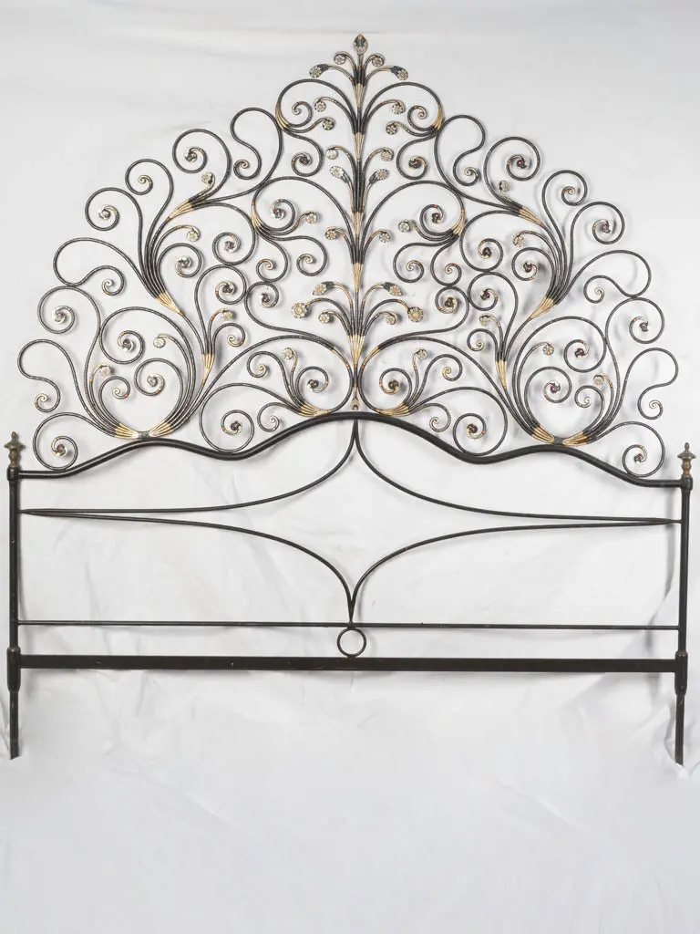 Rino Baglini Wrought Iron Double Bed Headboard – Mid-Century Italian Craftsmanship, 72.75" × 63" 1