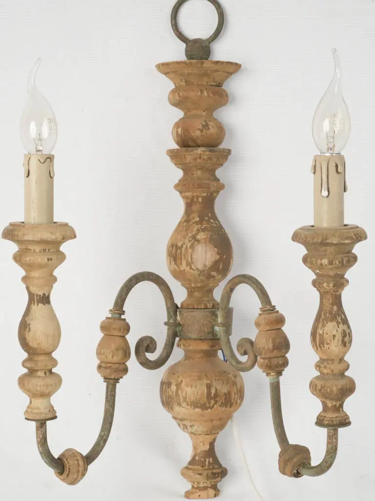 Rustic Two-Light Vintage Wall Sconce – Hand-Forged Iron Design 1