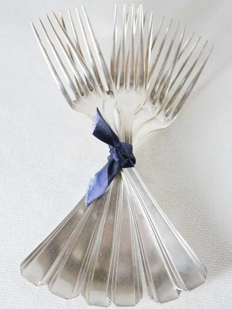 Set Of 6 Christofle Boreál Dessert Forks By Luc Lanel 1