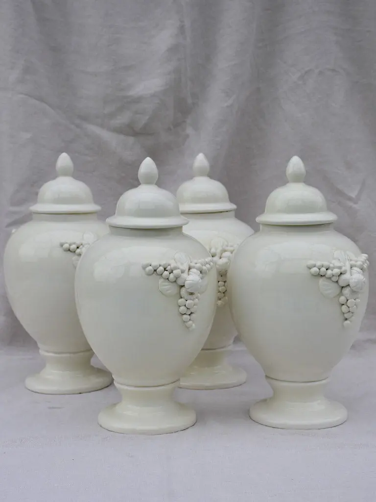 Set Of Four Early 20Th Century Italian Pharmacy Storage Jars 1