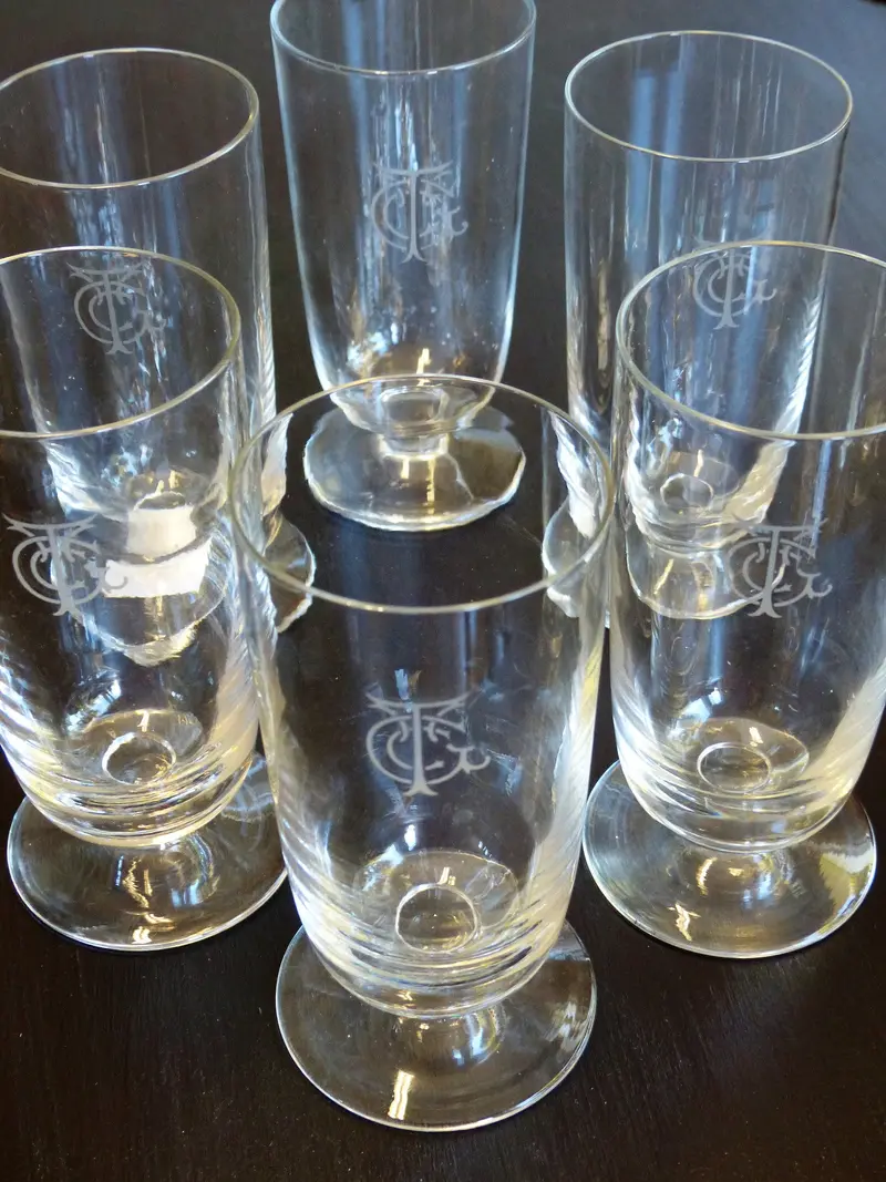 Set Of Six Hand-Blown Crystal Beer Glasses 1