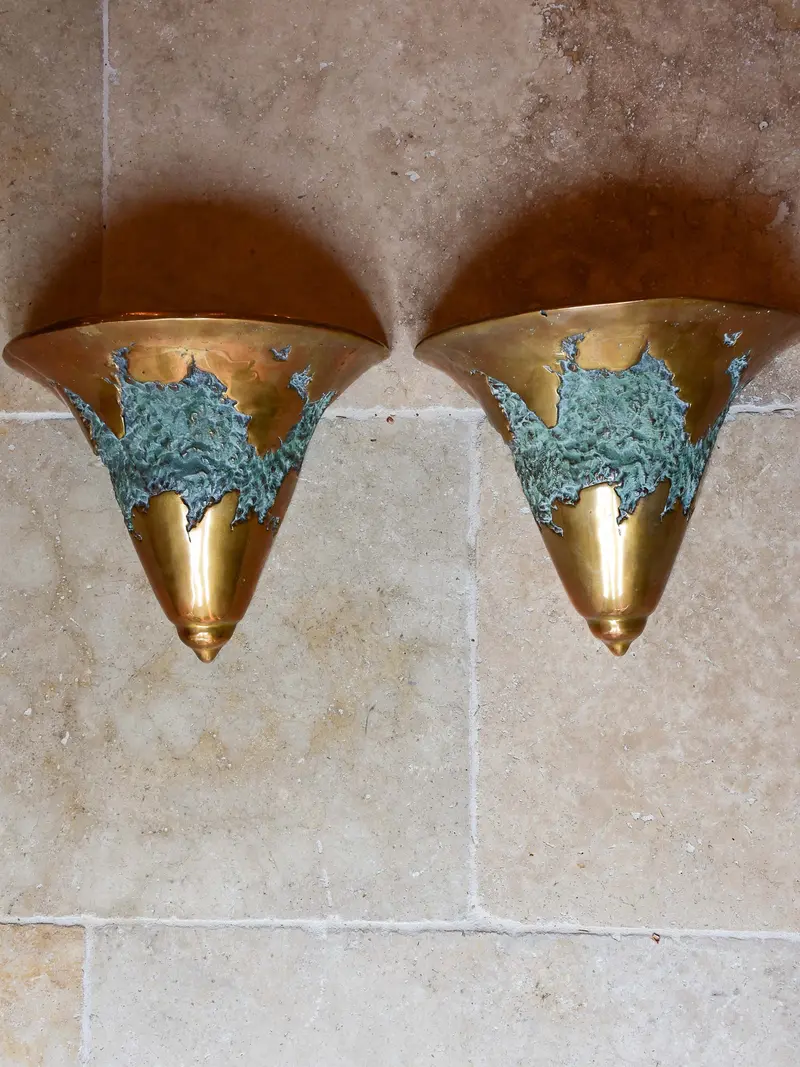 Signed Valenti Wall Sconces (Pair) 1