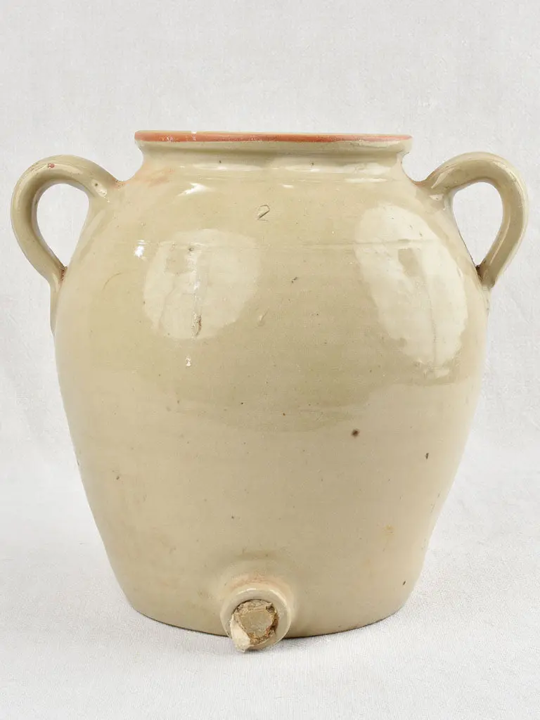 Tall Stoneware Vinegar Dispenser – Functional Glazed Ceramic Jug, 12.25 Inches 1