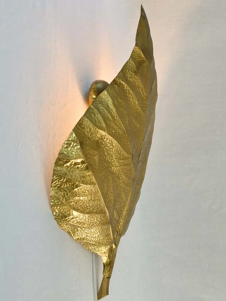 Tomasso Barbi Golden Rhubarb Leaf Wall Sconce – 30 Inches, Sculptural Lighting 1