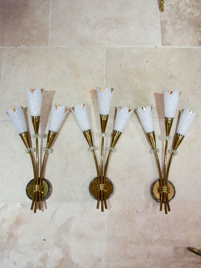 Triad Of Mid-Century French Wall Sconces – Curated Set 1