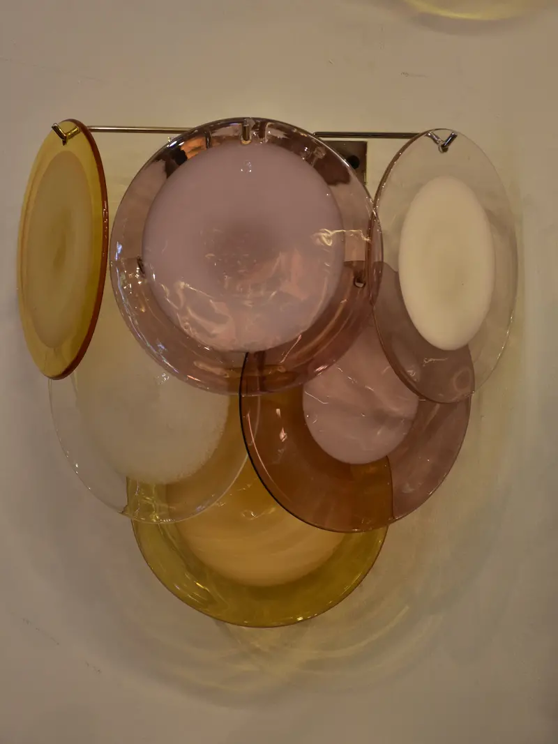 Vintage Italian Murano Glass Wall Sconces By Vistosi 1